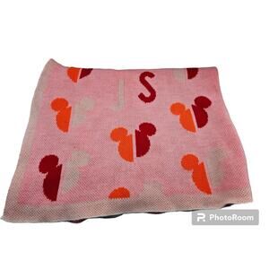 Mickey Mouse Baublebar Pink and Orange Initial Throw Blanket JS Disney